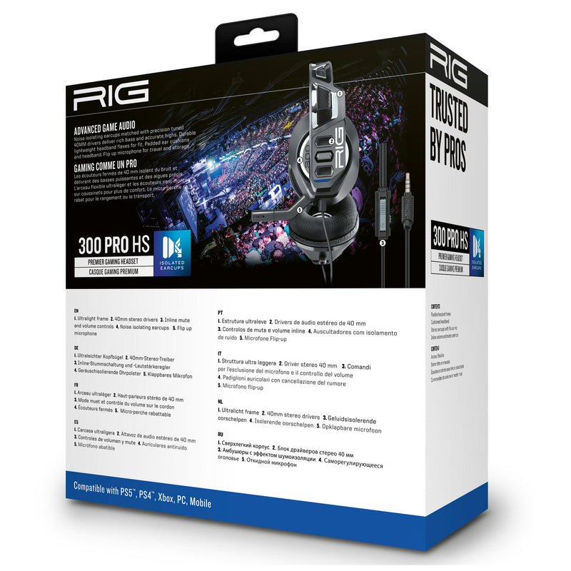 Load image into Gallery viewer, Nacon rig 300 pro hs over-ear gaming headset (zwart, playstation 4, playstation 5, xbox, nintendo switch, pc)
