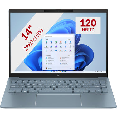 Hp pavilion plus 14-ew1060nd (b0uf2ea) 14 laptop (lichtblauw | core ultra 7 155h | arc graphics | 32 gb | 1 tb ssd)