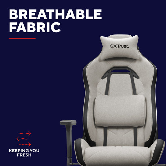 Trust gxt 723b ruya comfortabele stoffen gamingstoel