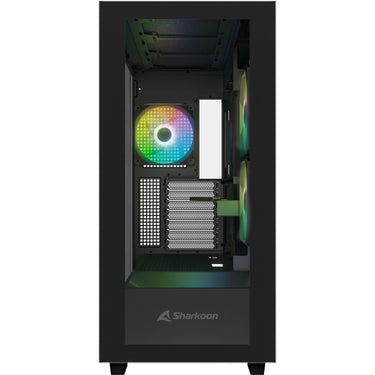 Sharkoon rebel c60 rgb midi tower behuizing (zwart | 2x usb-a | 1x usb-c | rgb | tempered glass)