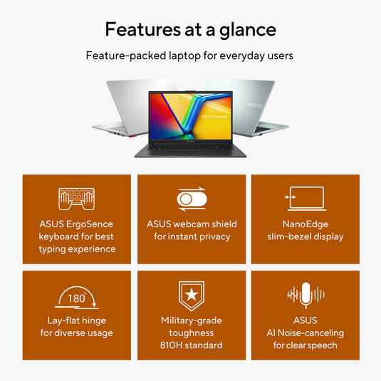 Asus vivobook go 15 e1504fa-bq5403w 15.6 laptop (zwart | ryzen 5 40 | radeon 610m | 8 gb | 512 gb ssd)