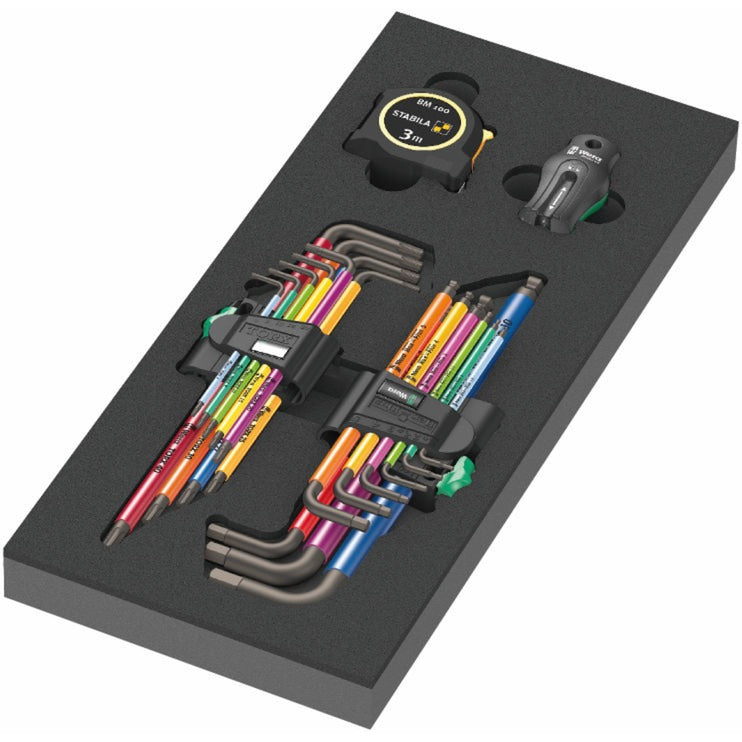 Load image into Gallery viewer, Wera 9700 tool rebel werkplaatswagen 1, 94-delig gereedschapswagen (zwart, incl. 4 schuimrubber inzetstukken met gereedschap)
