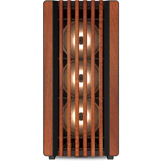Sharkoon rebel c70m rgb midi tower behuizing (zwart houtkleur | 2x usb-a | 1x usb-c | rgb)