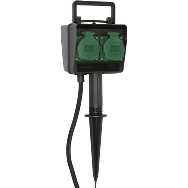 Brennenstuhl tuincontactdoos met aardspies 1154450 stekkerdoos (zwart, 10 meter, ip44)