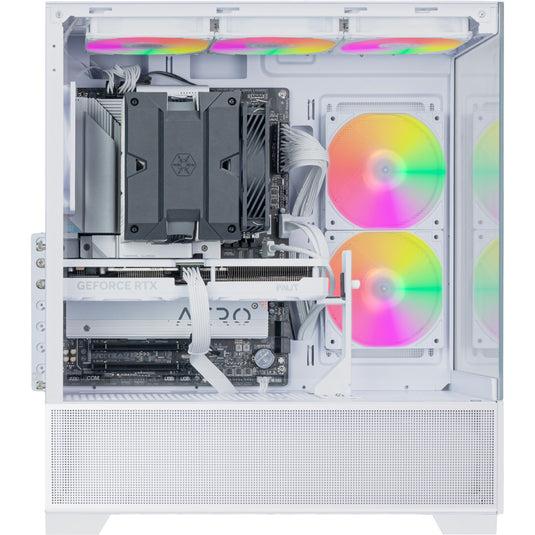 Silverstone lucid 05 mini tower behuizing (wit | 2x usb-a | 1x usb-c | rgb | tempered glass)