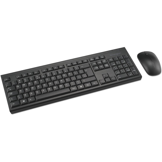 Kensington km150 eq wireless desktop set desktopset (zwart, us lay-out (qwerty), membraan, 100%, 1200 dpi)