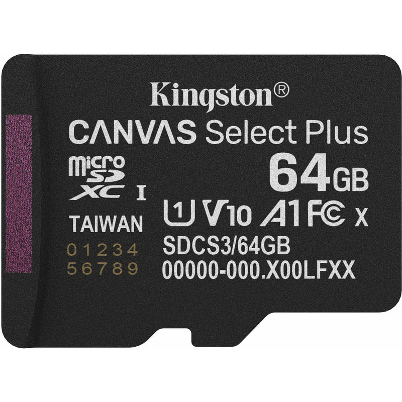 Load image into Gallery viewer, Kingston canvas select plus 64 gb microsdxc geheugenkaart (zwart, uhs-i u1, class 10, v10)
