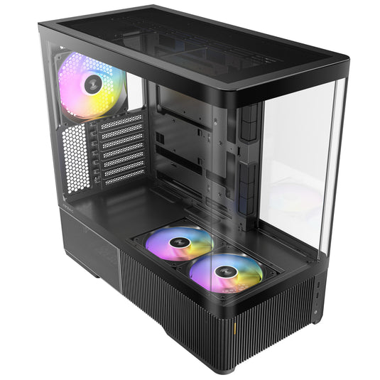 Antec c6 curve argb midi tower behuizing (zwart | 2x usb-a | 1x usb-c | tempered glass)