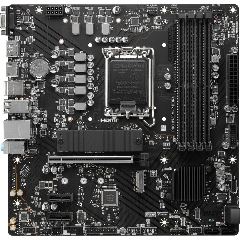 Load image into Gallery viewer, Msi pro b760m-p ddr4 socket 1700 moederbord (zwart, raid, gb-lan, sound, µatx)
