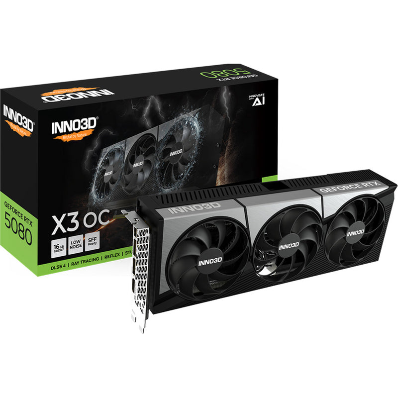 Load image into Gallery viewer, Inno3d geforce rtx 5080 x3 oc grafische kaart (dlss 4, 3x displayport, 1x hdmi 2.1)
