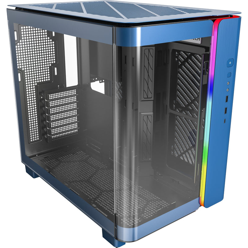 Load image into Gallery viewer, Montech king 95 midi tower behuizing (blauw | 2x usb-a | 1x usb-c | rgb | tempered glass)
