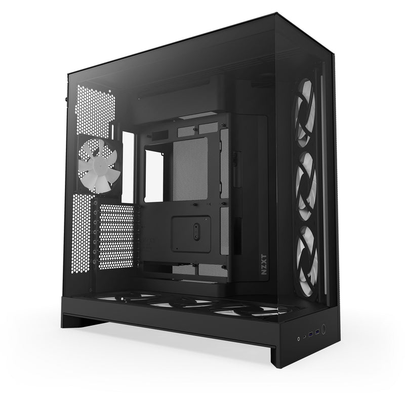 Load image into Gallery viewer, Nzxt h9 flow rgb+ midi tower behuizing (zwart (mat) | 2x usb-a | 1x usb-c | rgb | tempered glass)
