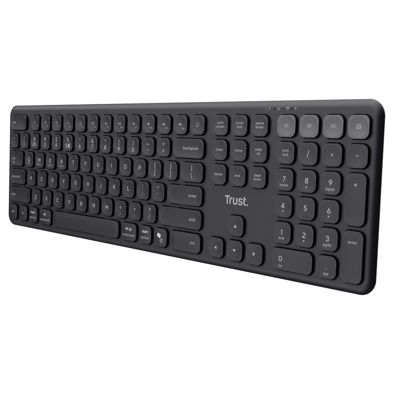 Load image into Gallery viewer, Trust vaiya draadloos toetsenbord (zwart, us lay-out (qwerty), 100%, bluetooth 2.4ghz)
