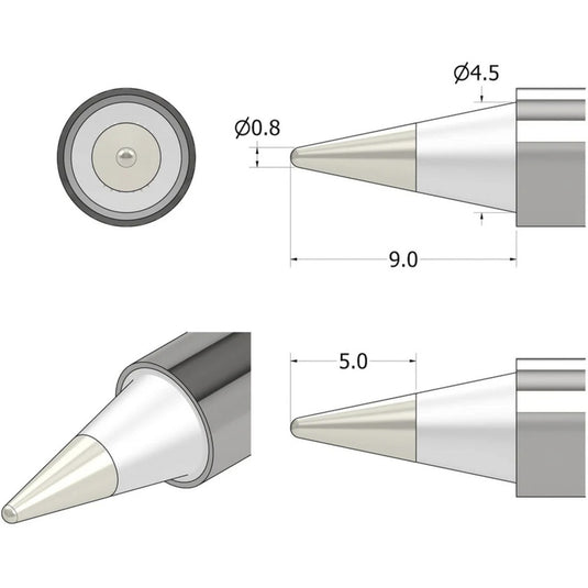 Ifixit fixhub soldeerpunt met conische punt soldeerbout (zilver)