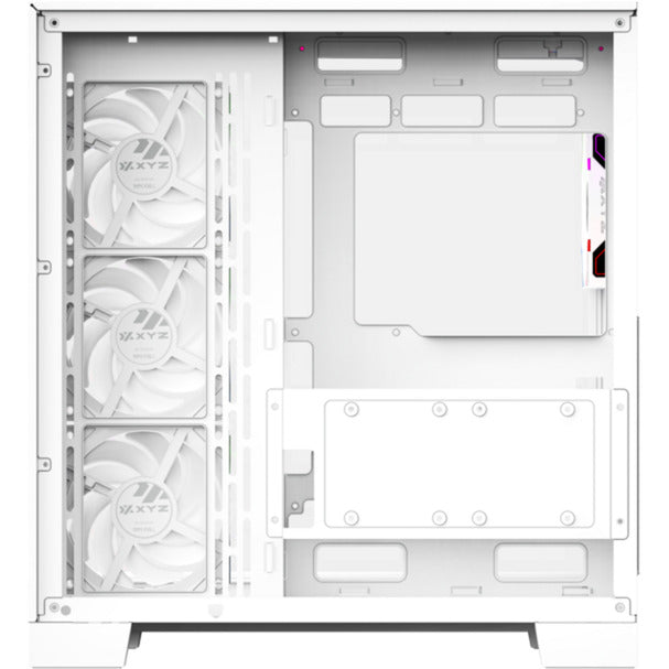 Afbeelding laden in galerijviewer, Xyz pc gear tesseract a-rgb midi tower behuizing (wit | 2x usb-a | 1x usb-c | rgb | tempered glass)
