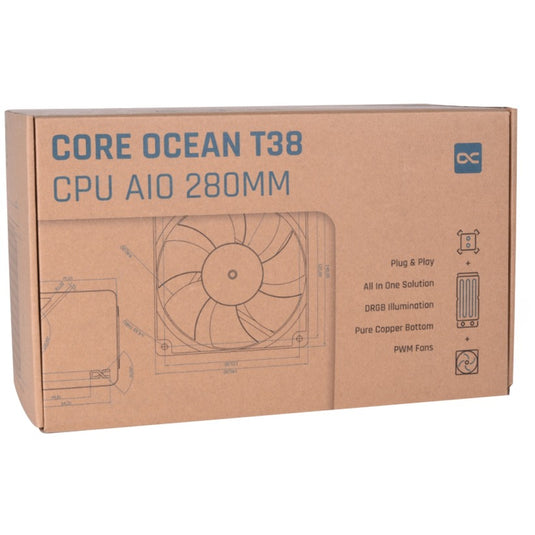 Alphacool core ocean t38 280 waterkoeling (zwart)