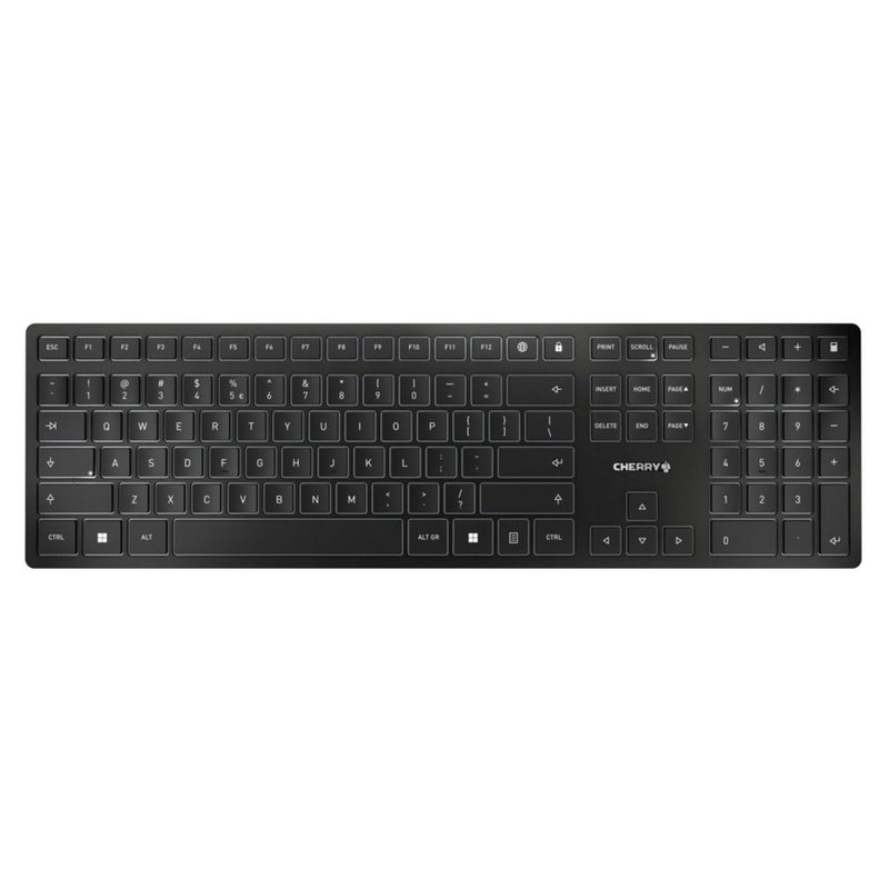 Load image into Gallery viewer, Cherry kw 9100 slim, toetsenbord (zwart zilver, eu lay-out (qwerty), scissor switches, abs, usb-c, 2.4 ghz, bluetooth)
