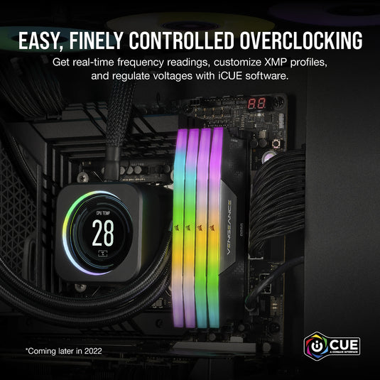 Corsair 32 gb ddr5-6000 (2x 16 gb) kit werkgeheugen (zwart, cmh32gx5m2b6000c38, vengeance rgb, xmp)