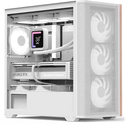 Aerocool b301a mini tower behuizing (wit | 1x usb-a | 1x usb-c | rgb)