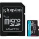 Kingston canvas go! plus microsdxc 512 gb geheugenkaart (zwart, incl. adapter, class 10, uhs-i u3, v30, a2)