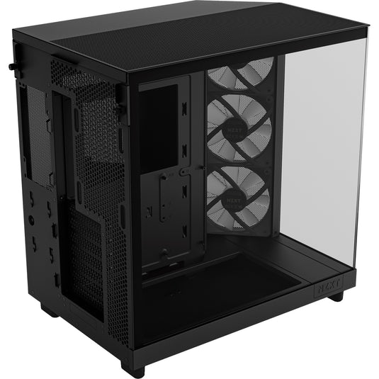 Nzxt h6 flow rgb midi tower behuizing (zwart | 2x usb-a | 1x usb-c | rgb | tempered glass)