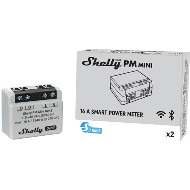 Load image into Gallery viewer, Shelly pm mini gen3 meetapparaat (bluetooth 4.2, wi-fi)
