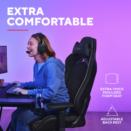Trust gxt 721bm ruya pro premium comfortabele gamingstoel (zwart geel)