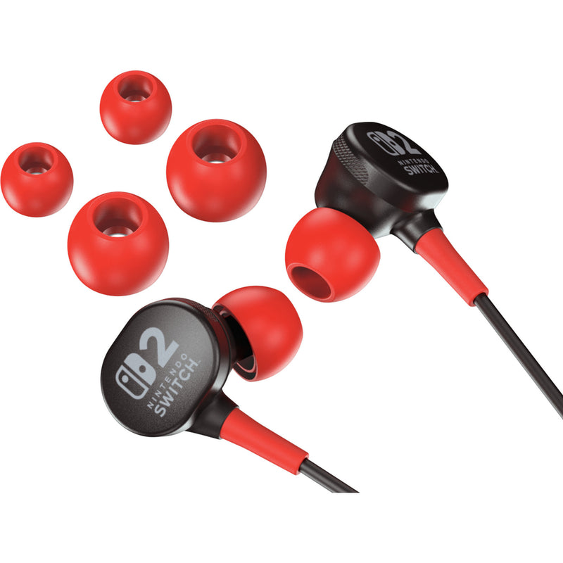 Load image into Gallery viewer, Powera bedrade oordopjes voor nintendo switch 2 in-ear (zwart rood, nintendo switch 2, nintendo switch, nintendo switch - oled model, nintendo switch lite)
