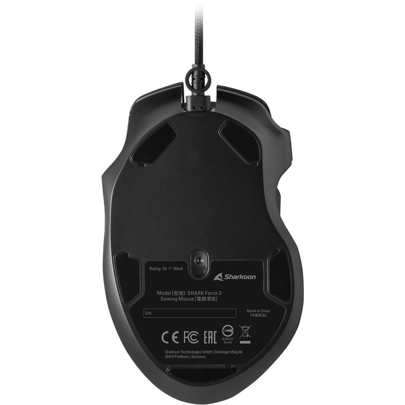 Load image into Gallery viewer, Sharkoon shark force iii gaming muis (zwart, 400 - 12.800 dpi, rgb leds)
