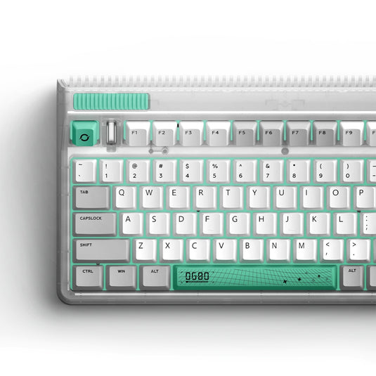 Iqunix og80 wormhole wireless mechanical keyboard, gaming toetsenbord (grijs groen, us lay-out, cherry mx red, rgb leds, 80% (tkl), hot-swappable, pbt, 2.4ghz | bluetooth 5.1 | usb-c)