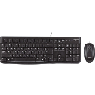 Logitech mk120 desktopset (zwart, eu lay-out (qwerty), rubberdome)