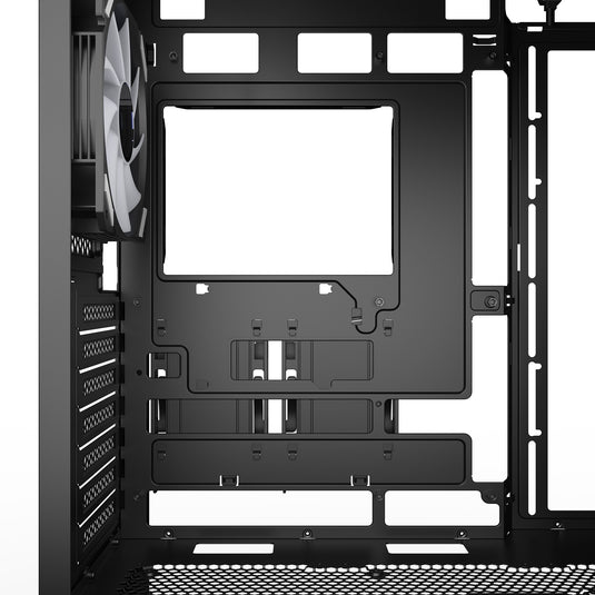 Sharkoon ak2 rgb midi tower behuizing (zwart | 2x usb-a | 1x usb-c | rgb | tempered glass)