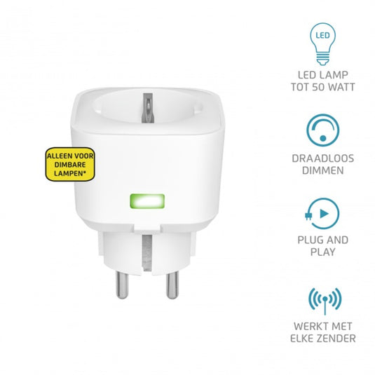 Klikaanklikuit acc-250-ld compacte stopcontactdimmer (250w) (wit)