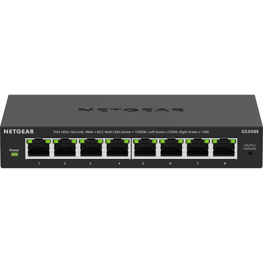 Netgear 8-poorts gigabit ethernet plus-switch (gs308ev4) (zwart, unmanaged)