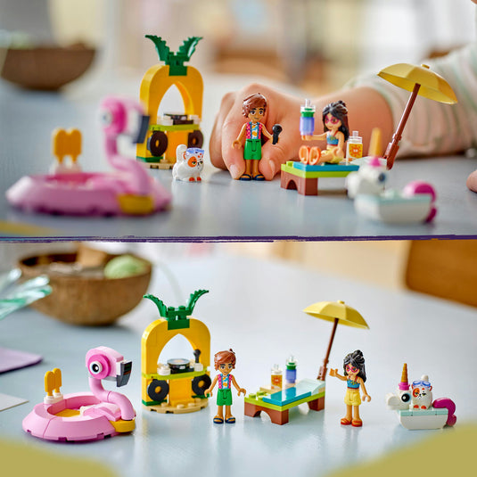 Lego friends 42658 zwembadfeestje met flamingo en eenhoorn