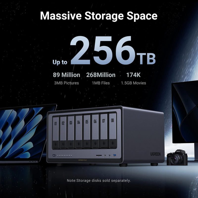 Load image into Gallery viewer, Ugreen nasync dxp8800 plus (grijs, wifi, 2x 10gbe, hdmi, thunderbolt 4 (40 gb s))
