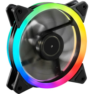 Sharkoon shark blades pwm rgb case fan (zwart, 120 x 120 x 25 mm)