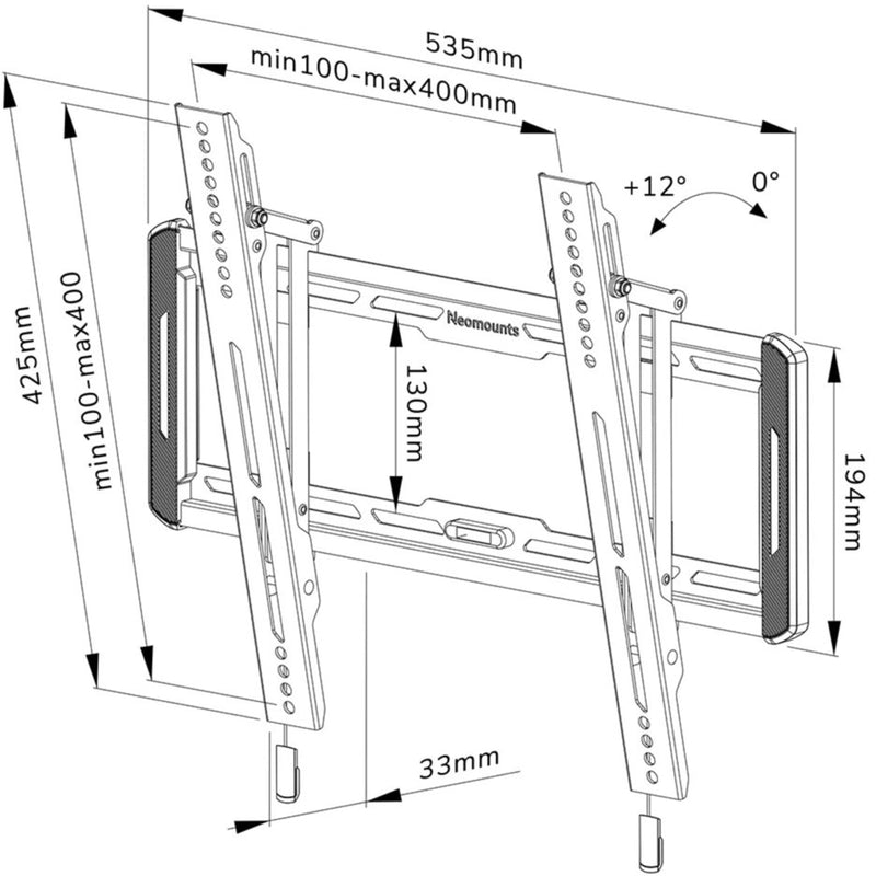 Load image into Gallery viewer, Neomounts wl35-550bl14 tv wandsteun wandmontage (zwart)
