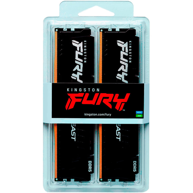 Load image into Gallery viewer, Kingston fury beast 16 gb ddr5-6000 (2x 8 gb) werkgeheugen (zwart, kf560c30bbek2-16, xmp 3.0, expo 1.1)

