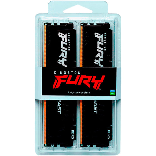 Kingston fury beast 16 gb ddr5-6000 (2x 8 gb) werkgeheugen (zwart, kf560c30bbek2-16, xmp 3.0, expo 1.1)