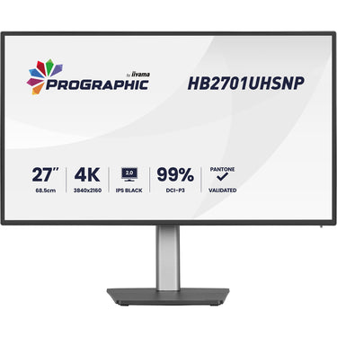 Iiyama prographic hb2701uhsnp-b1 27 4k uhd monitor (zwart (mat), hdmi, displayport, usb-c, audio)