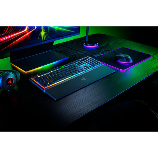 Razer ornata v3 low profile rgb mechanisch gaming toetsenbord (zwart, us lay-out (qwerty), hybrid-mecha-membrane, 100%, rgb leds, abs)