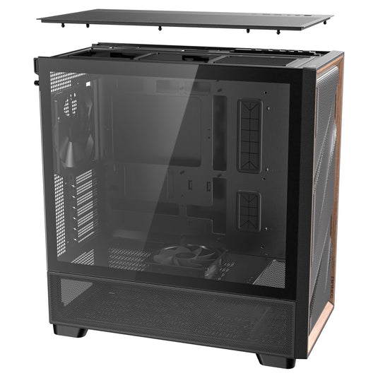 Antec flux midi tower behuizing (zwart | 2x usb-a | 1x usb-c | tempered glass)