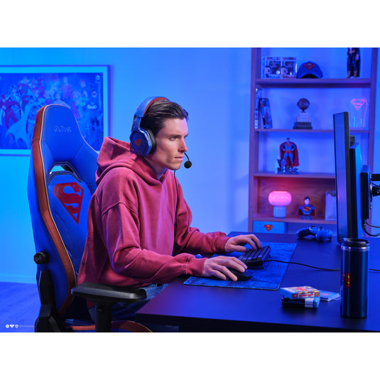 Trust gxt 721sm ruya pro premium comfortabele gamingstoel (blauw rood)