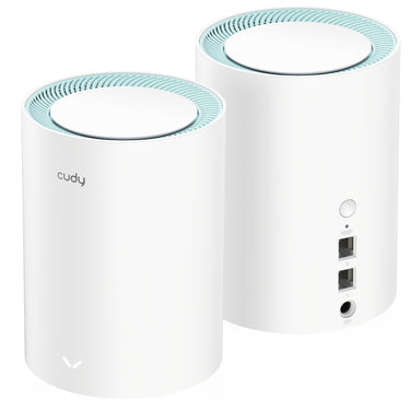 Cudy ac1200 gigabit mesh wi-fi system (2-pack) mesh router (wit)