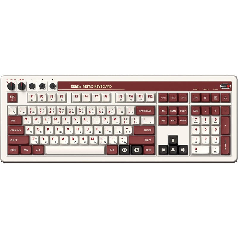 Afbeelding laden in galerijviewer, 8bitdo retro mechanical keyboard fami edition (beige, us lay-out (qwerty), kailh box white, 100%, bluetooth low energy, wireless 2.4g, usb)
