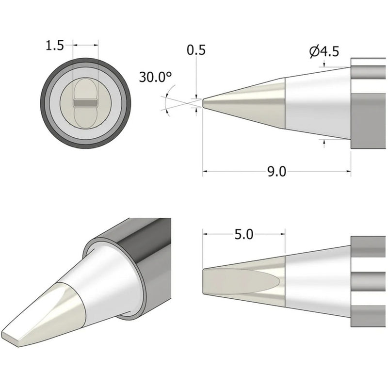 Load image into Gallery viewer, Ifixit fixhub soldeerpunt, beitelvormig, 1,5 mm soldeerbout (zilver)
