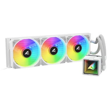 Sharkoon s100 argb waterkoeling (wit, 4-pins pwm fan-connector)