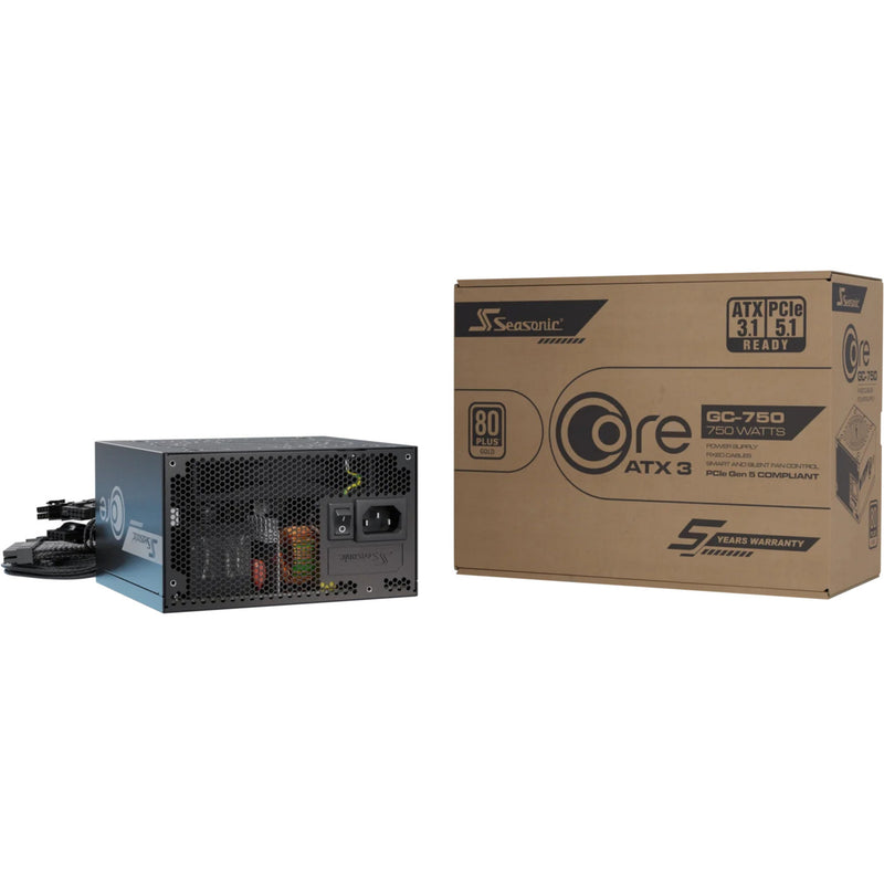 Load image into Gallery viewer, Seasonic core gc-750 atx 3.1 750 watt voeding (zwart, 1x 12v-2x6, 2x pcie)
