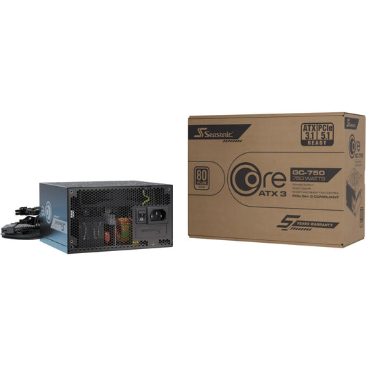 Seasonic core gc-750 atx 3.1 750 watt voeding (zwart, 1x 12v-2x6, 2x pcie)